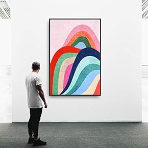 Framed Canvas Wall Art Color Block Canvas Prints Home Artwork Decoration for Living Room,Bedroom - 16x24 inches