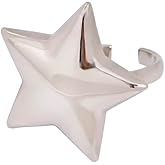 Pierced Owl Stainless Steel Adjustable Chunky Star Ring