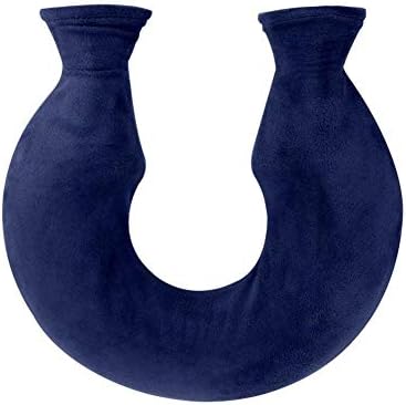 Greatpassion Hot Water Bottle, U Type Transparent PVC Rubber Bottle Neck Protection Warm PVC Plush Cloth Warmer Heated Water Bag Neck Warmer with Soft Cover Cushion