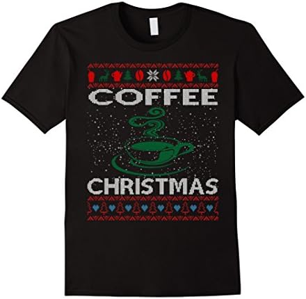Mens Funny Coffee Christmas T-Shirt XL Black