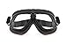 Bertoni Vintage Motorcycle Goggles in Black Leather and Orange Stitching with Anticrash Lenses By Bertoni Italy - AF196B - Motorbike Aviator Goggles