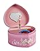 JewelKeeper Heart Shaped Music Jewelry Box with Twirling Ballerina, Flower Design, Swan Lake Tune