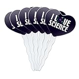 I Love Science Atom Heart Love Cupcake Picks