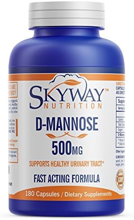 Skyway Nutrition D-Mannose supplement 500mg 180 Capsules - D Mannose for Healthy Urinary Tract formula - Supports Bladder Health