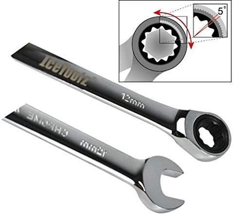 Icetoolz Bike Wrench Ratcheting Ring Spanners 15 mm LF ? 4115 Tool Repair, Silver