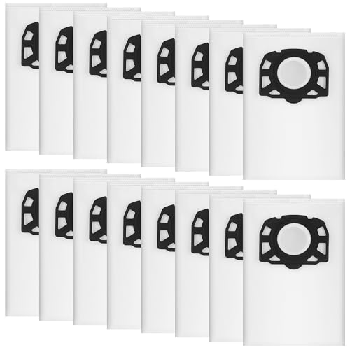 KFI 357 Vacuum Cleaner Bags for Kärcher WD2 Plus / WD3 / WD3 Battery / KWD1-3 / WD3.200 / SE4001 / SE4002 - Extremely Tear Resistant Replacement Bags 2.863-314.0 Pack of 16