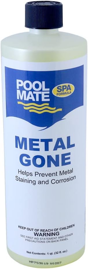Pool Mate 1-Quart Metal Gone for Hot Tubs, Prevents Metal Staining, Made in USA