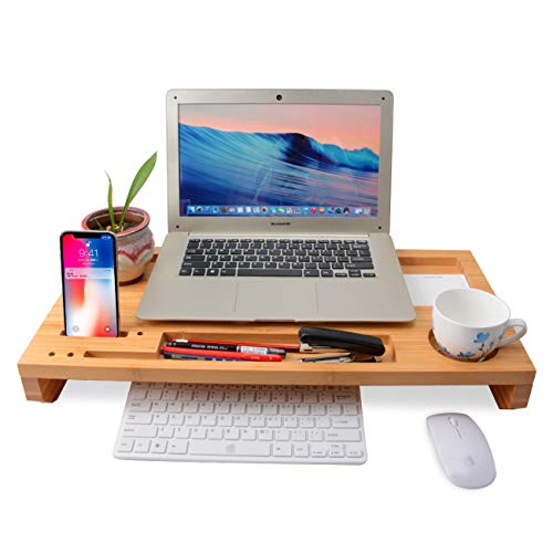 Monitor Stand Computer Riser with Desktop Storage Organizer Heat Dissipation for Home Office by Domax