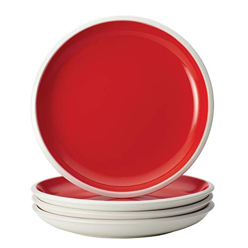 Rachael Ray Dinnerware Rise 4-Piece Stoneware Salad Plate Set, Red (Certified Refurbished) - Thumbnail 5
