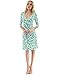 PattyBoutik Women Faux Wrap A Line Dress (Turquoise and White 28 Small)