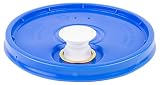 Hudson Exchange Lid with Spout and Gasket for 3.5, 5, 6, and 7 gal Buckets, HDPE, Blue