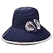 Bucket Boonie Cord Fishing Beach Cap Summer Sun Hat Wide Brim for Women UPF50+ Navy