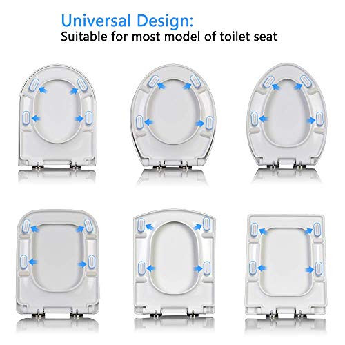 Toilet Seat Bumpers, 4 Pack White Toilet Seat Toilet Seat Bumpers Safe Replacement Bumper with Strong Adhesive for Home and Hotel