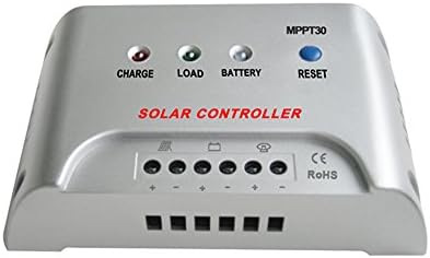 Eaco Tech 30A 12V 24V Auto Solar Charge Controller MPPT Solar Controller Charge Controller Overload Protection Temperature Compensation