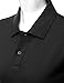 Xpril Luxurious Solid Long Sleeves PK Polo Shirt Black Size XL
