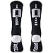 BABIBEAN Youth and Kids Football Socks, Mid Calf Custom Team Number Socks for Baseball, Soccer, Basketball 1 Pair Black