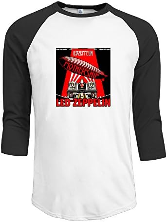 Mothership Compilation -Led Zeppelin Men Plain Raglan T Shirt 3/4 Sleeve Black