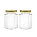 12 pack 4 oz Clear Glass Jam Jars for Jam,Honey,candies,sauce,Baby Foods,Jelly Wedding Favors,DIY Magnetic Spice Jars（Comes with gold lids）