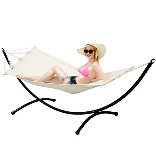 AMANKA Outdoor Hängematte mit Gestell 1 Person - 300cm Hängemattengestell bis 120kg - 190x80 Hängematte für Garten mit Gestell Hängematte für Balkon Hängeliege mit Gestell - Boho Gartenliege Hängend – Bild 3