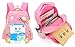 Efree Cute Cat Face Bow Diamond Bling Waterproof Pink School Backpack Girls Book Bag (Large, Black)