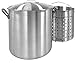 Bayou Classic 8000 Handcrafted 80-qt Aluminum Bayou Boiler Features Heavy-Duty Riveted Handles Reinforced Boiling Basket w/ Helper Handle Made w/ Heavy Gauge Aluminum