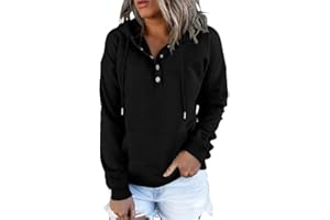 Mcnlyce Women's Hoodies Light Sweaters Button Up Long Sleeve Sweatshirt Casual Fall Fashion Clothes Pullover Top with Pockets