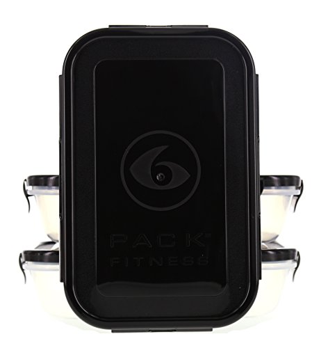 6 Pack Fitness Sure Seal Containers 24oz Clear/Black Set of 3