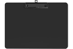 Zoenley Black Horizontal Clipboard, 12.5 x 9 Letter Size for Classroom, Students, Teacher, Nurse, A4 Landscape Layout, 8.5 x 