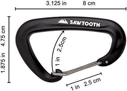 Sawtooth Premium Wiregate Aluminum Carabiners Set of Two (Black) Mini Biners.