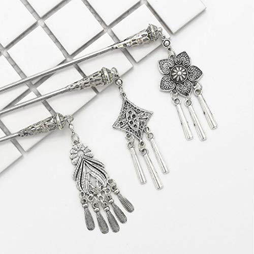 cici store New Retro Hairpin Chinese Hair Stick Vintage Tassel Floral Headwear Accessories - Thumbnail 2