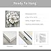 ARTISTIC PATH Floral Canvas Wall Art - White Blooming Flower Picture Artwork Abstract Botanical Prints for Bathroom Bedroom