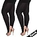 2 Pair of Womens 120 Denier Semi Opaque Solid Color Footed Pantyhose Tights, Black