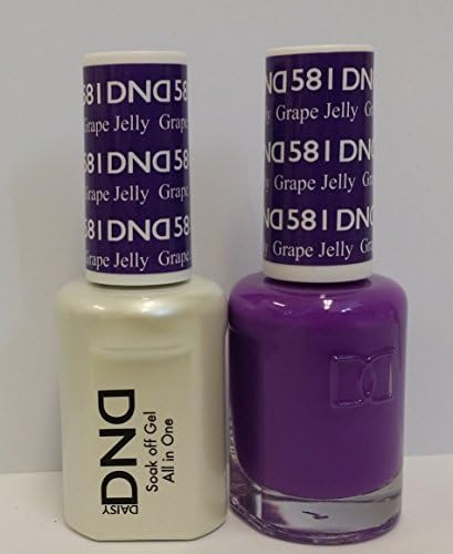 DND Daisy Duo Soak off Gel and Matching Nail Polish - 2016 Collection + Buy 2 colors get 1 FREE airbrush Stencil (581 - Grape Jelly)