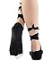 Aeiniweraabbcc Women Socks, for Barre/Yoga/Ballet/Pilates/Studio, Lace-Up, Non-Slip, Toeless, One Pair (black)