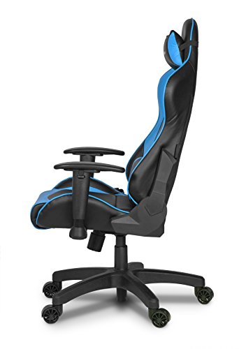 Arozzi Verona Junior Gaming Chair for Kids with High Backrest, Recliner, Swivel, Tilt, Rocker and Seat Height Adjustment, Lumbar and Headrest Pillows Included - Blue - Thumbnail 3