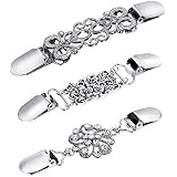 Vpang 3-Piece Sweater/Shawl Clips - Alloy & Resin Brooch Pins For Cardigans, Scarves & Dresses