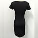 Fedi Summer Women's Cotton Stretch Bodycon Party Cocktail Short Slim Pencil Dress, Blacl, Small