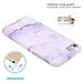 JAHOLAN White Jade Marble Design Clear Bumper Glossy TPU Soft Rubber Silicone Cover Phone Case Compatible with iPhone 7 iPhone 8