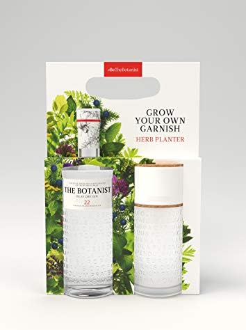 The Botanist Gin Gift Set 70 cl, Self Watering Herb Planter & Foraged Cocktail Booklet, Islay Dry, Premium Craft Scottish Gin