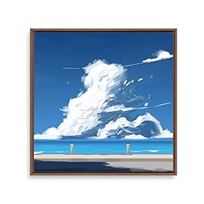 signwin Framed Canvas Wall Art Blue Sky and...