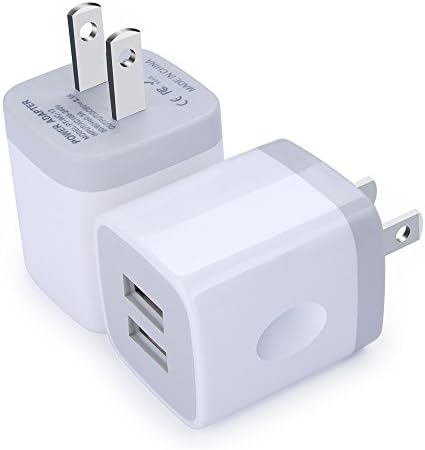 USB Wall Charger, iPhone Charging Block CIQILY 2-Pack 2.1Amp Dual Port Brick Travel USB Plug Power Adapter Charging Cube for iPhone X 8/7/6 Plus SE/5S/4S,iPad, iPod, Kindle, Moto G X, Huawei, Samsung