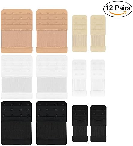 Bra Extender 2 Hooks/4 Hooks Flexible Bra Strap Extensions 6 packs 3 Colors