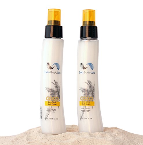 NATURAL COCO-CITRUS SPLASH BODY CREAM WITH Q10, COLLAGEN, ELASTIN & ALOE - 8.10 Oz SET OF 2