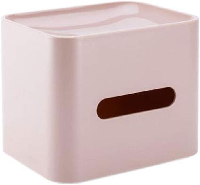 JLPOI Facial Tissue Box Holder Household Square Plastic Tray Living Room Modern Multi-function Office Napkin Box (Color : Pink)