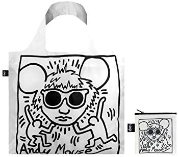 LOQI KEITH HARING Andy Mouse Bag Travel Tote White, 50 - Image 3