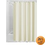 InterDesign Mildew-Free Water-Repellent Fabric Shower Curtain, Long, 72-Inch by 84-Inch, Sand