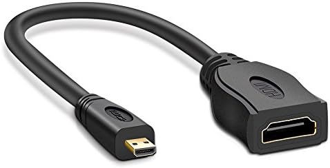 COOLUCK Micro HDMI to HDMI Male to Female Adapter Cable Supports 4K@60Hz, 3D, Ethernet, Audio Return for GoPro Hero 6, Hero 5, Nexus 10, Nvidia Shield Tablet, ASUS Zenbook Laptop, Cameras etc 10 Inch