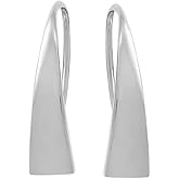 Boma Jewelry Sterling Silver Triangle Pull Through Hoop Earrings