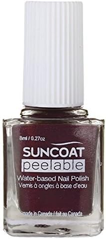 Suncoat Peelable Water-Based Nail Polish Mulberry 0.27 oz Liquid by Suncoat Products inc