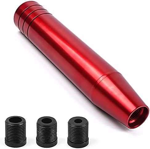 AUTOPTIM 7.2" Aluminum Gear Stick Shifter Knob - Red Long Shift Knobs, Weighted Car Shift Head Knob with 3 Threaded Adapters M8 M10 M12 x 1.25, Fit Most Manual Automatic Vehicles: Home Improvement